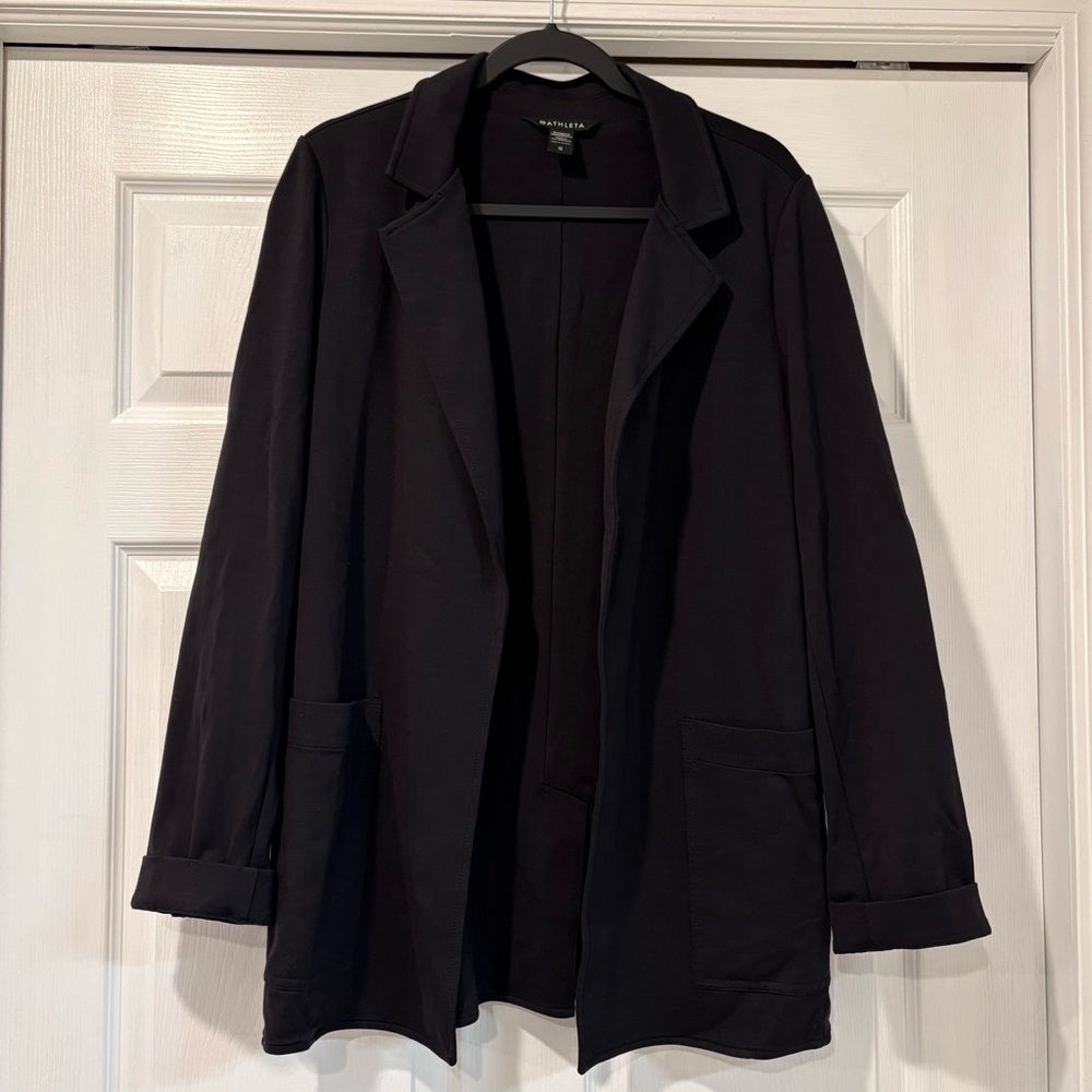 Athleta Black Blazer Coatigan
